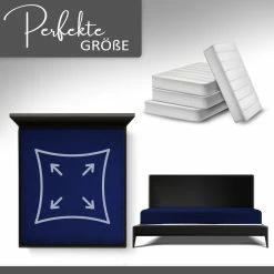 Null Spannbettlaken Jersey 100% Baumwolle 90-100x200 Cm Dunkelblau -MATRATZEN 13d234ad 0412 44b0 a9c6 738e919ac355
