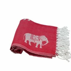 Null Hamamtuch Pestemal Rot Weiß | Mit Kleinen Elefanten Ca. 95x175 Cm -MATRATZEN 22b6f874 6548 4a45 949f d37f6804d9db