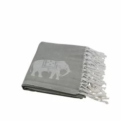 Null Hamamtuch Pestemal Grau Weiß | Mit Kleinen Elefanten Ca. 95x175 Cm -MATRATZEN 38c27444 294f 4a8d 9538 1083ba1aa056