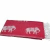 Null Hamamtuch Pestemal Rot Weiß | Mit Kleinen Elefanten Ca. 95x175 Cm -MATRATZEN 44a33715 5ac0 402f 8e50 e77b04749ccb 4