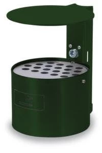 Null Wandascher, HxØ 150x200mm, Stahl, Korpus Kobaltblau, M. Schutzdach 5 Null Wandascher, HxØ 150x200mm, Stahl, Korpus Kobaltblau, M. Schutzdach – Bild 3