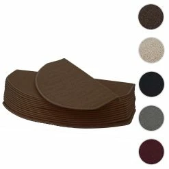 Null 15er-Set Stufenmatte HWC-G49, Treppenteppich Treppenschutz Treppenmattenset, 65x25cm ~ Halbrund, Braun -MATRATZEN 54d02b40 5f2c 4eaa 9ea3 0b860a8c49aa