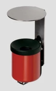 Null Wandascher, HxØ 150x200mm, Stahl, Korpus Kobaltblau, M. Schutzdach 9 Null Wandascher, HxØ 150x200mm, Stahl, Korpus Kobaltblau, M. Schutzdach – Bild 7