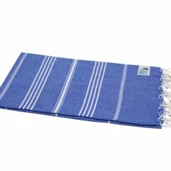 Null Hamamtuch Sultan Blau Mit Weißen Streifen Ca. 100x180 Cm