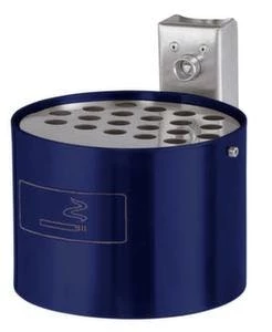 Null Wandascher, HxØ 150x200mm, Stahl, Korpus Kobaltblau, M. Schutzdach