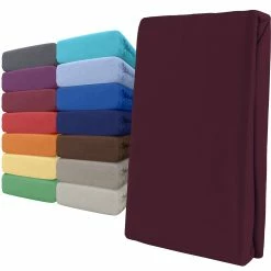 Null Spannbettlaken Jersey 100% Baumwolle 140-160x200 Cm Bordeaux