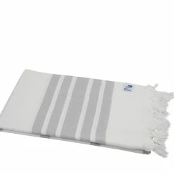 Null Hamamtuch, Pestemal Fisch Weiß / Hellgrau Ca. 95x210 Cm