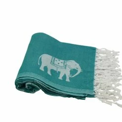 Null Hamamtuch Pestemal Petrolgrün Weiß | Mit Kleinen Elefanten Ca. 95x175 Cm -MATRATZEN 97a6007a 5a75 4c52 812b 4f612b102b25