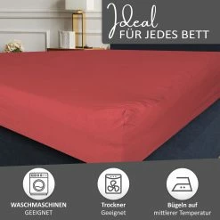 Null Spannbettlaken Jersey 100% Baumwolle 120-130x200 Cm Rot -MATRATZEN a9f83115 225f 472c aa2e 95759aca43e6 scaled