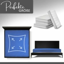 Null Spannbettlaken Boxspringbett 100% Baumwolle 180-200x220 Cm Blau -MATRATZEN d560953d d58c 4507 a6aa a18715ae2849