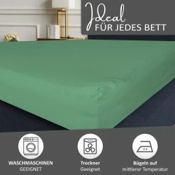 Null Spannbettlaken Jersey 100% Baumwolle 140-160x200 Cm Grün -MATRATZEN d65b8e55 abc1 40ad 8625 8cb49e76910c scaled