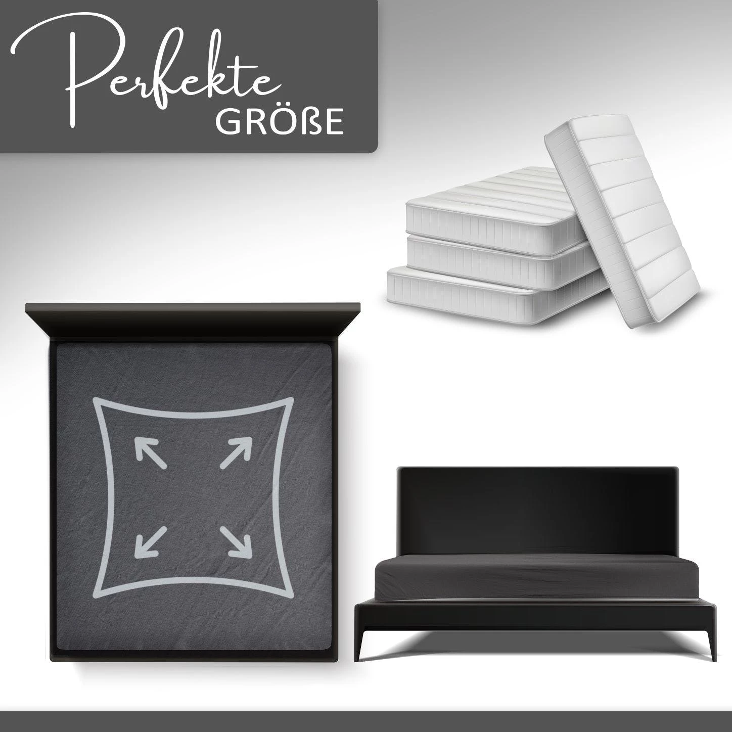 Null Spannbettlaken Jersey 100% Baumwolle 120-130x200 Cm Anthrazit 8 Null Spannbettlaken Jersey 100% Baumwolle 120-130x200 Cm Anthrazit – Bild 6
