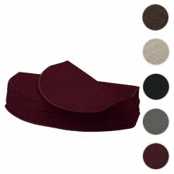 Null 15er-Set Stufenmatte HWC-G49, Treppenteppich Treppenschutz Treppenmattenset, 65x25cm ~ Halbrund, Bordeaux -MATRATZEN e4cfd138 d229 44c9 8d41 75026e1bec25