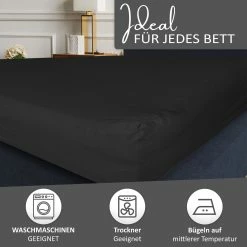 Null Spannbettlaken Boxspringbett 100% Baumwolle 180-200x220 Cm Schwarz -MATRATZEN e967aaa1 2ccb 43d2 a52d 0cab4555d592 scaled
