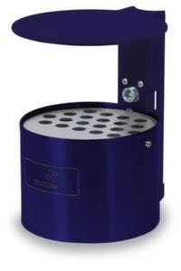 Null Wandascher, HxØ 150x200mm, Stahl, Korpus Kobaltblau, M. Schutzdach 7 Null Wandascher, HxØ 150x200mm, Stahl, Korpus Kobaltblau, M. Schutzdach – Bild 5